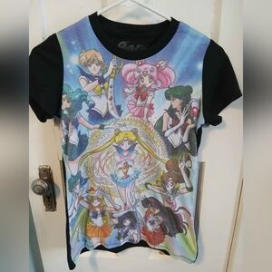 S Vintage Sailor Moon T-shirt Top Womens Teen Clothing Collectible Anime Girls